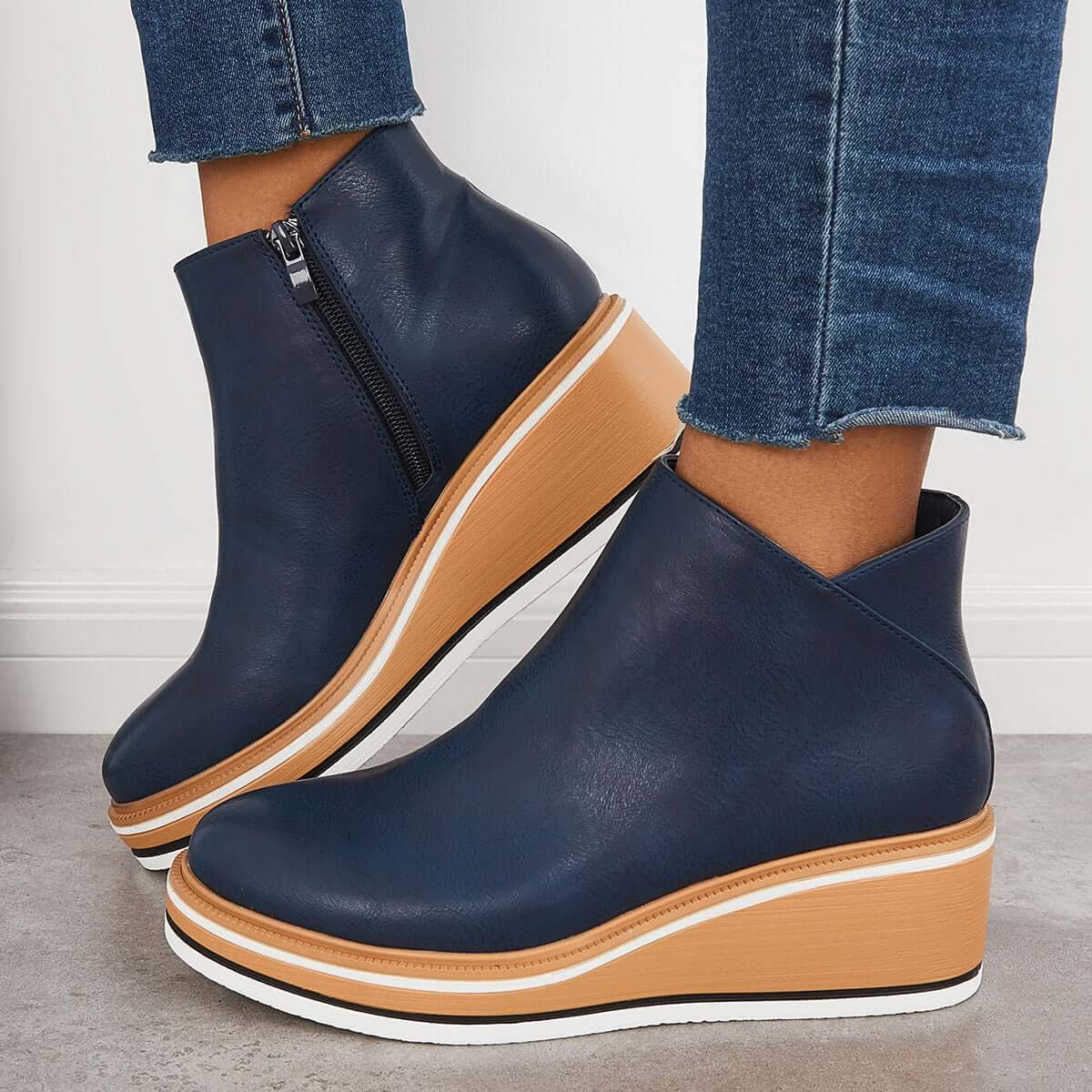 Nikkole - Botas elegantes con cremallera para mujeres