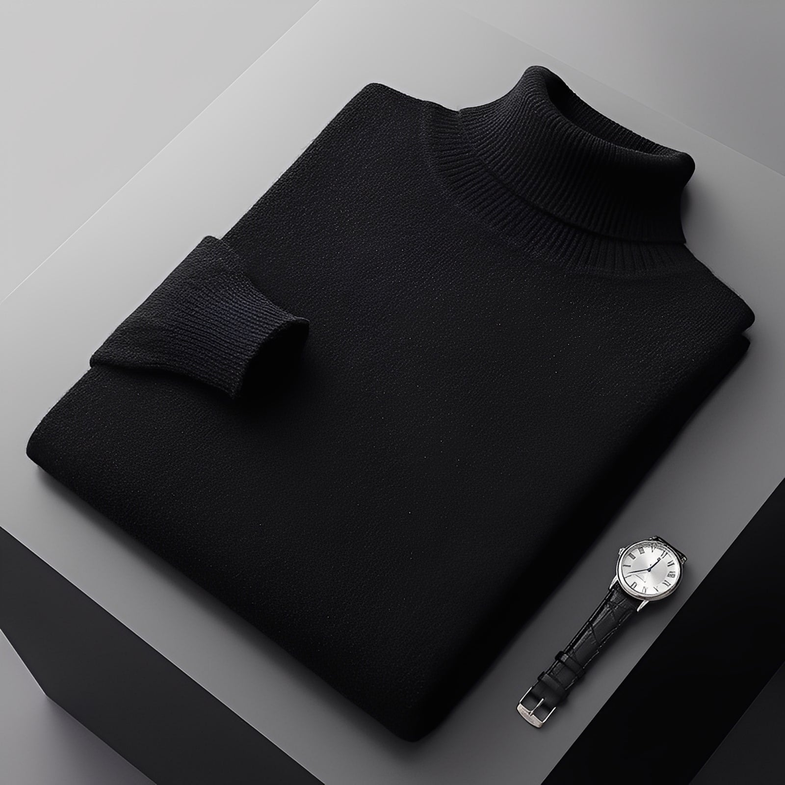 Osborn - Suéter de cuello alto sencillo para hombres