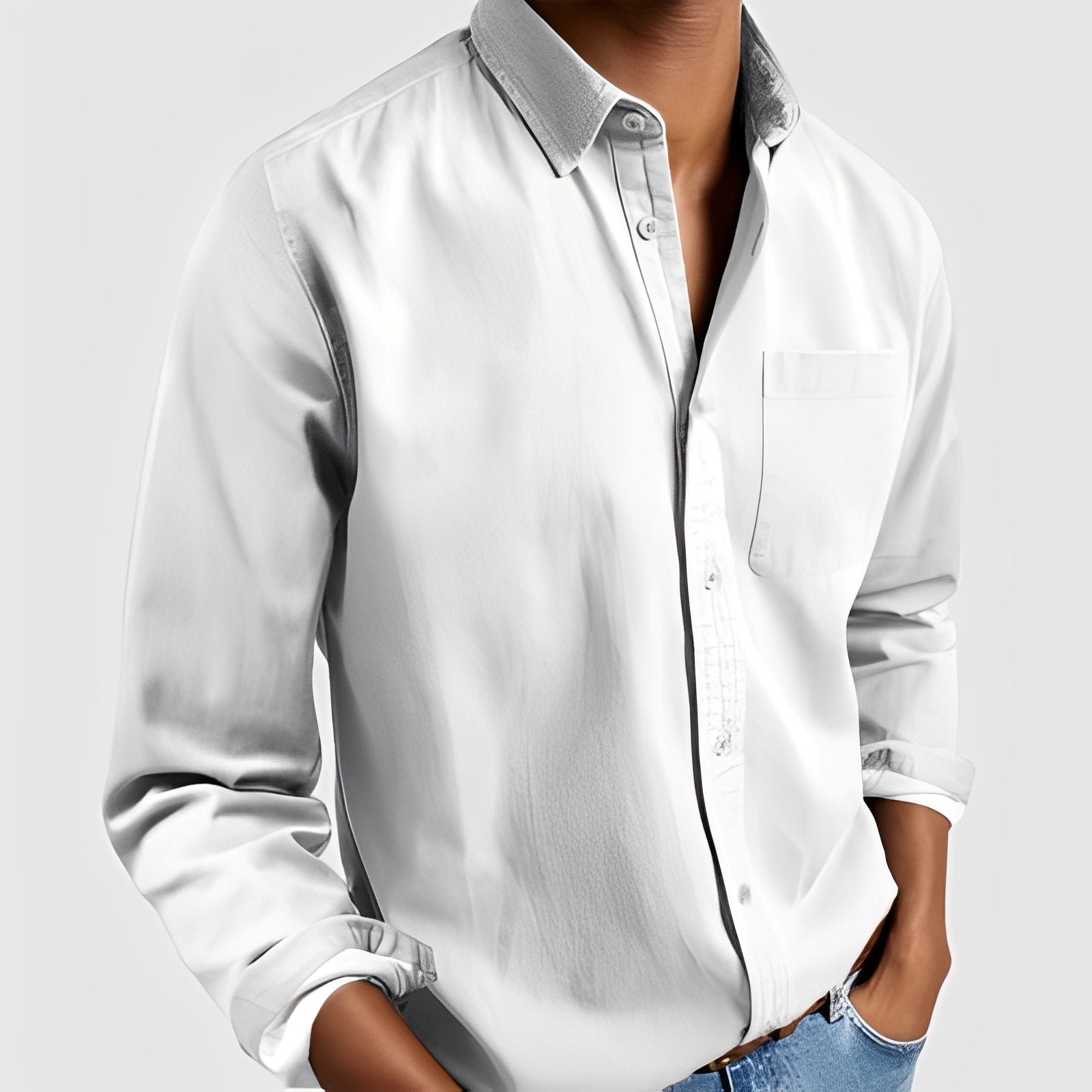 Kaspar - Camisa de manga larga casual para hombres