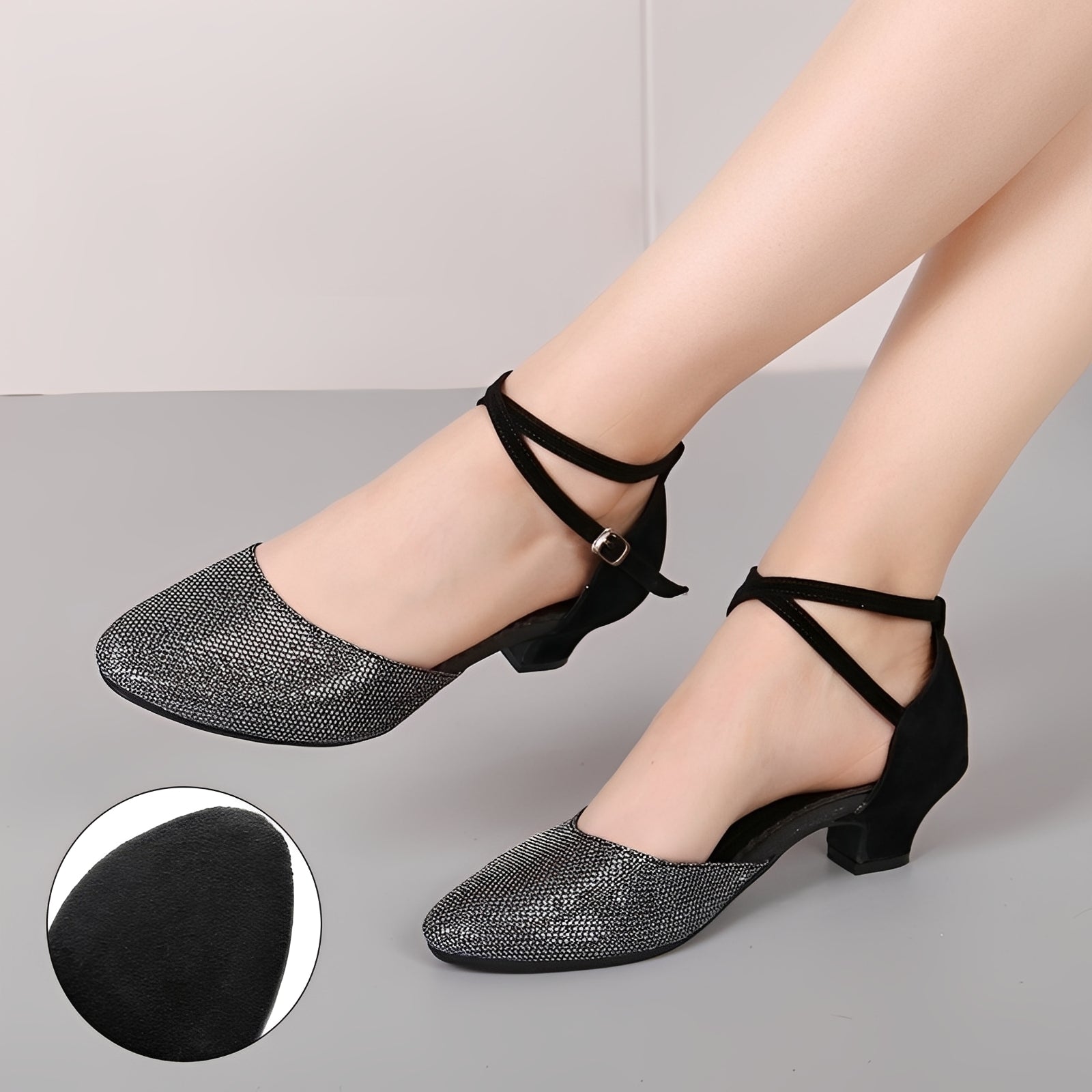 Carrie - Sandalias elegantes con brillo para mujeres