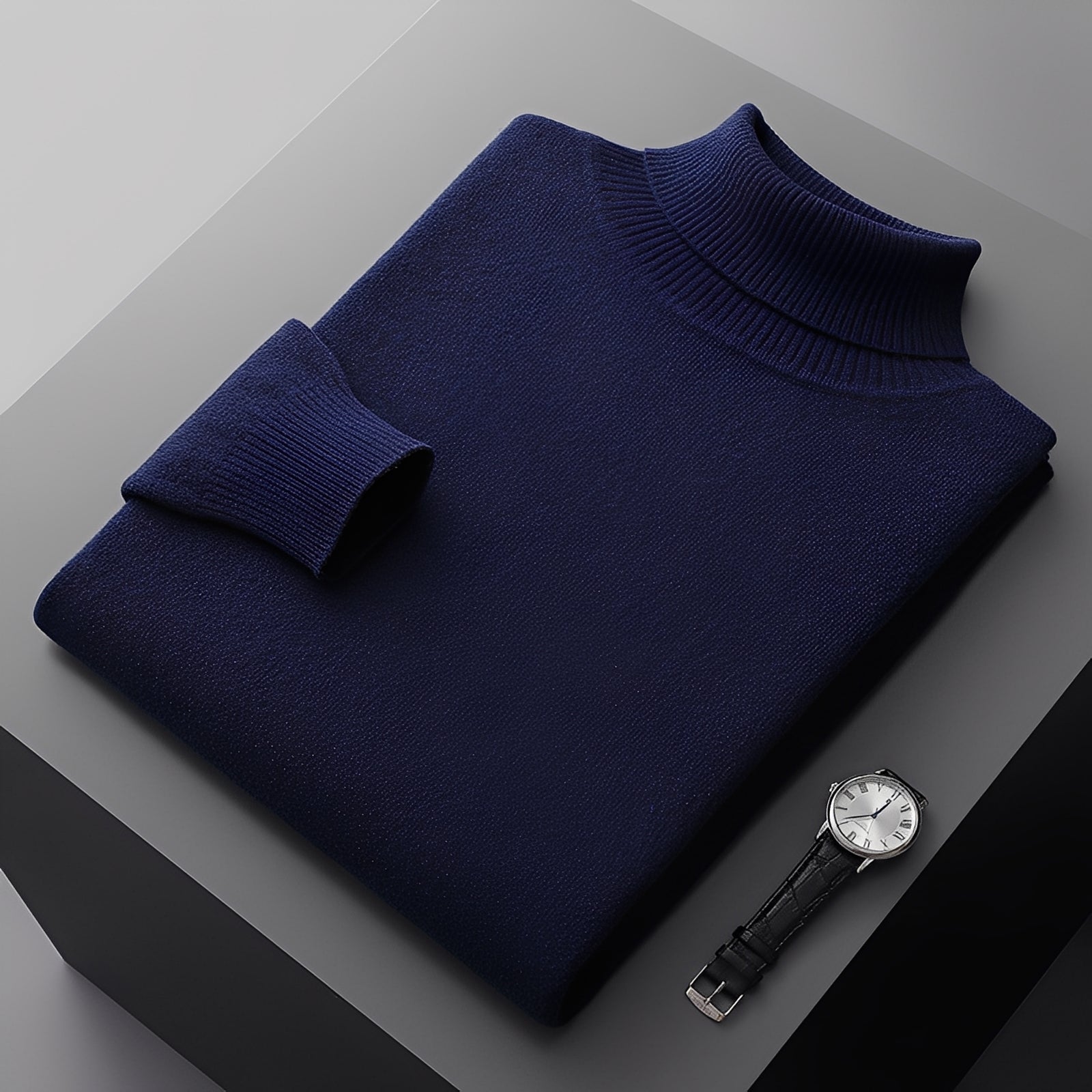 Osborn - Suéter de cuello alto sencillo para hombres