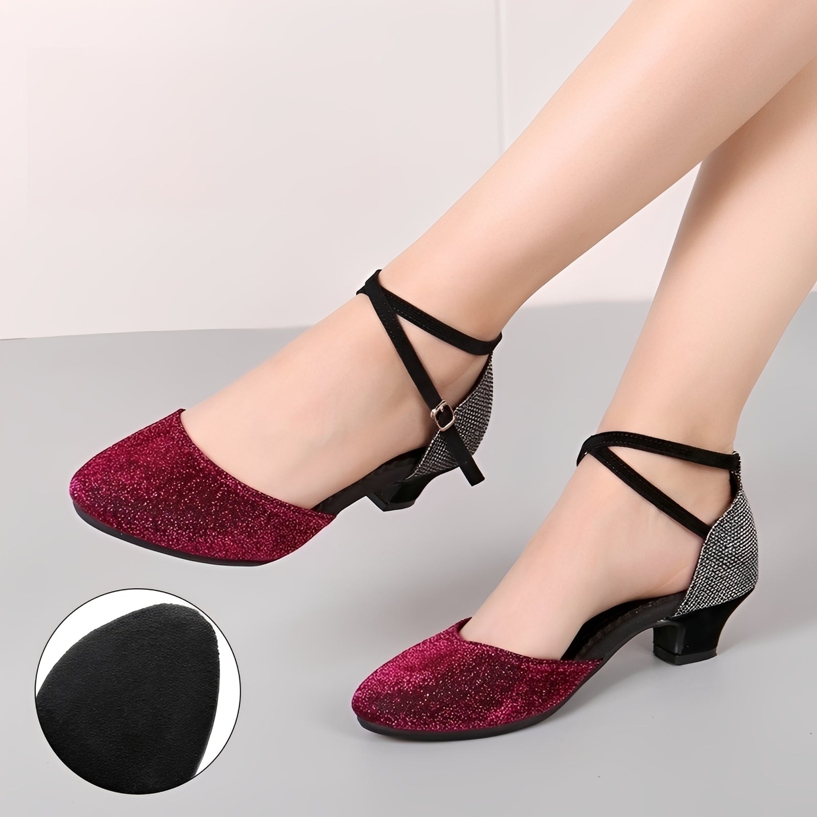 Carrie - Sandalias elegantes con brillo para mujeres
