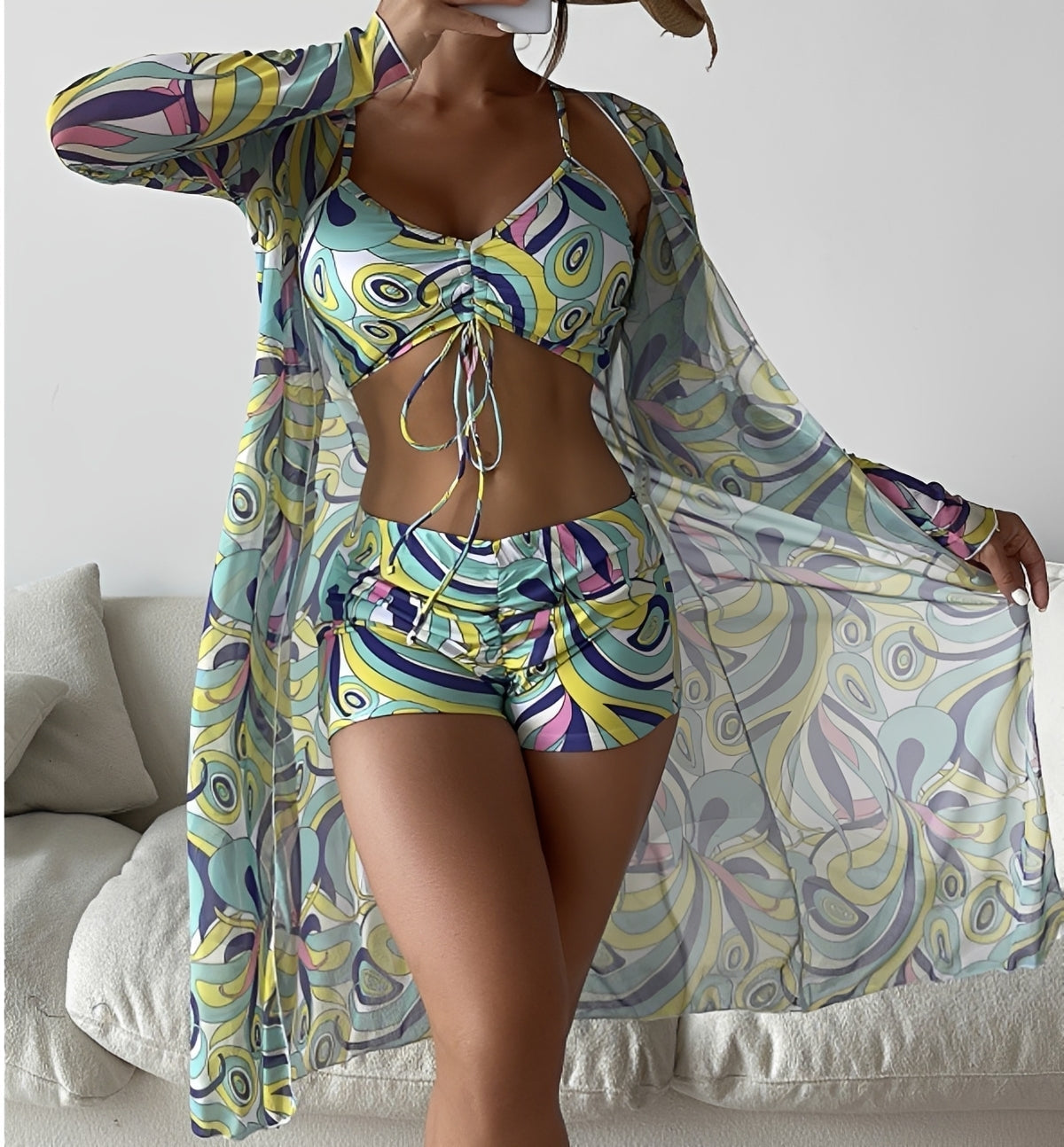 Nancy - Conjunto de Traje de Baño de Tres Piezas