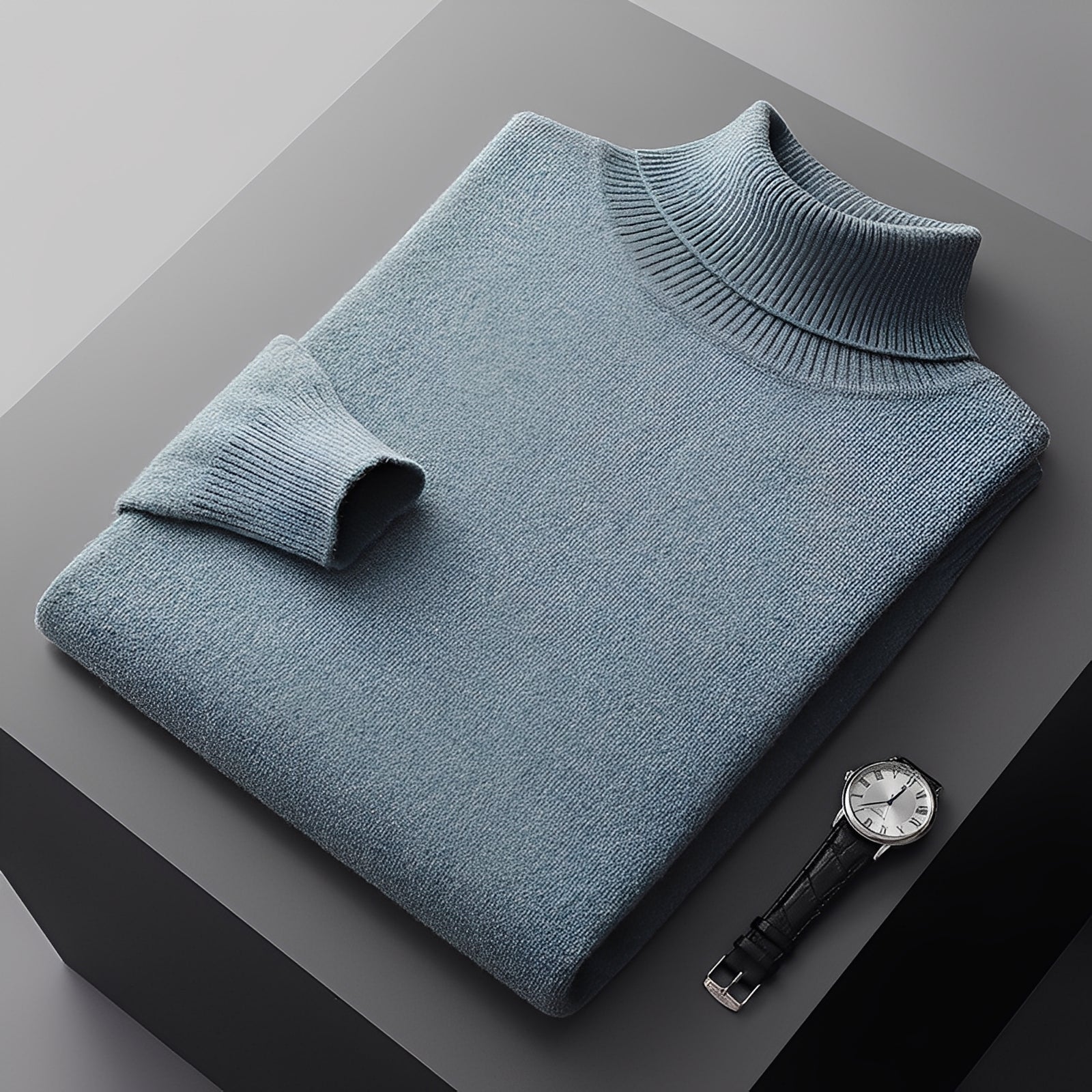 Osborn - Suéter de cuello alto sencillo para hombres