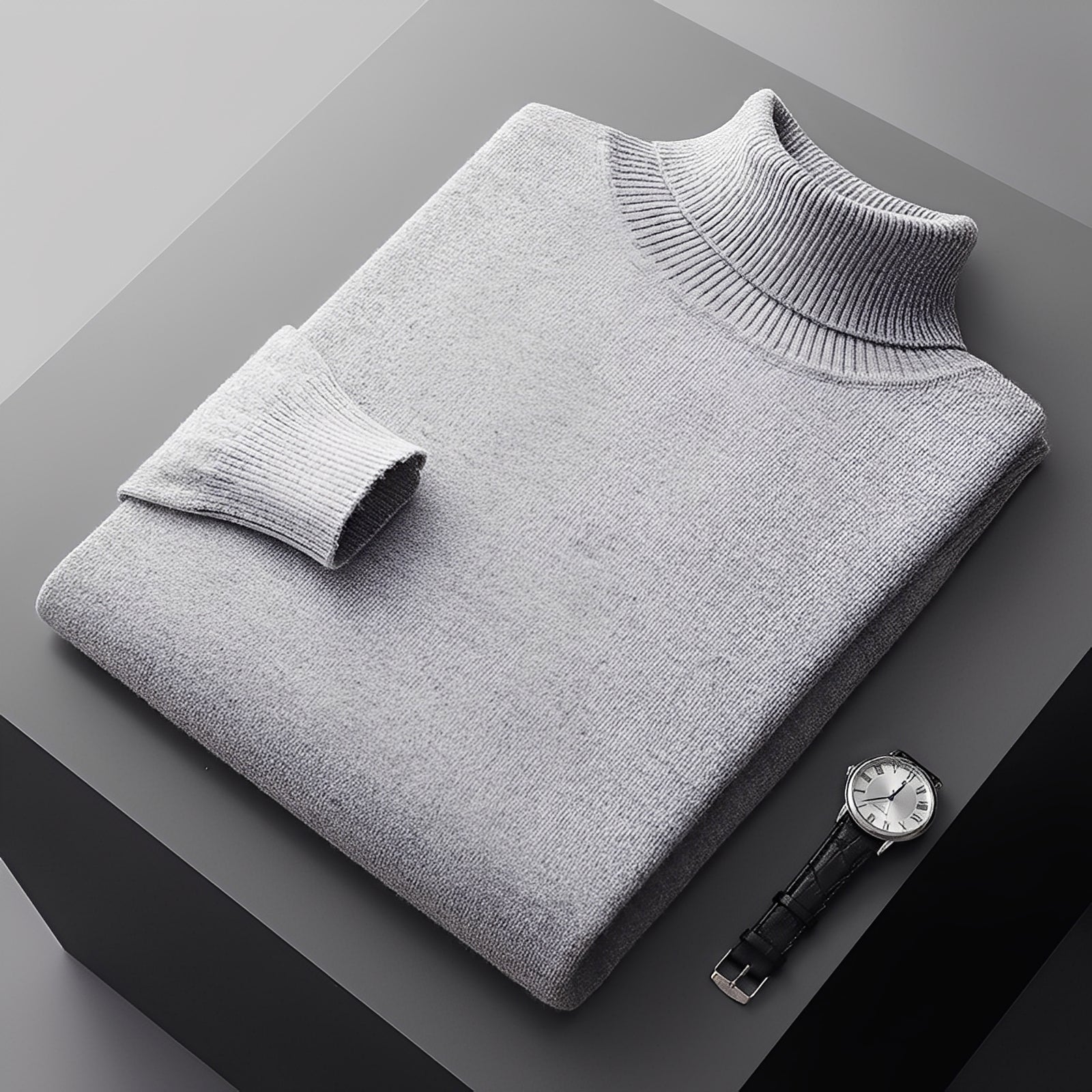 Osborn - Suéter de cuello alto sencillo para hombres