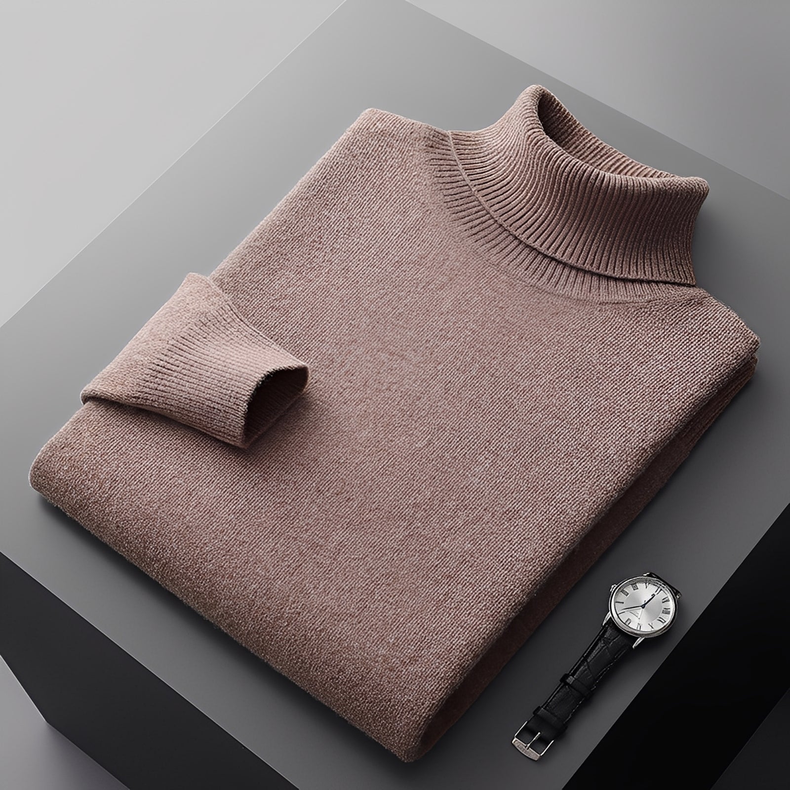 Osborn - Suéter de cuello alto sencillo para hombres