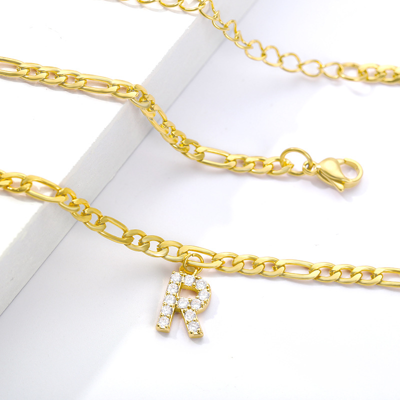 Tobillo con Inicial - Pulsera de tobillo personalizada con tu inicial