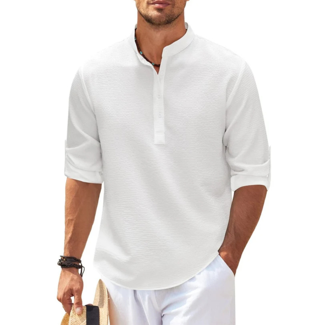 Cormac - Camisa de moda con botones parciales