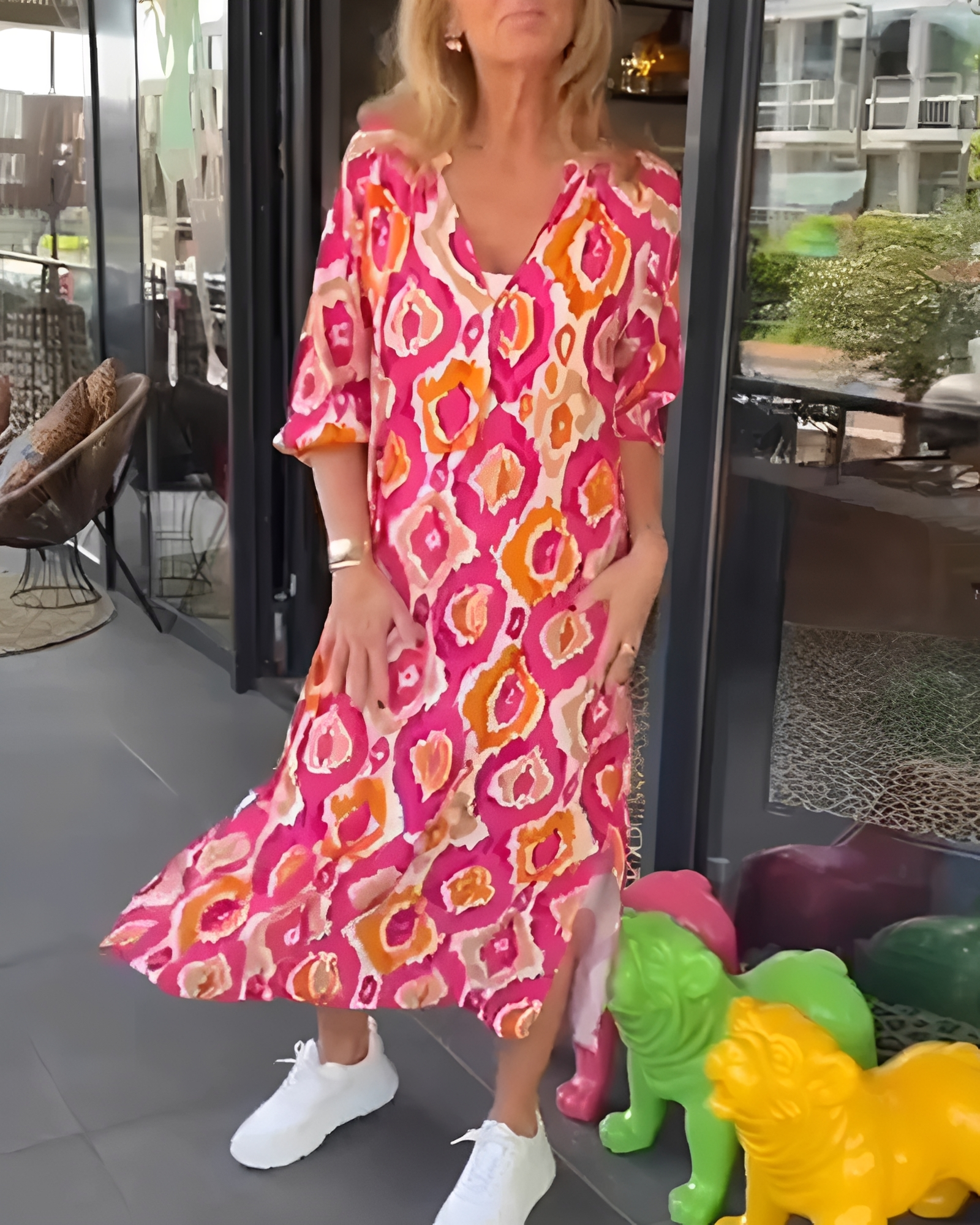 Rachael - Vestido Midi Sofisticado con Cuello en V