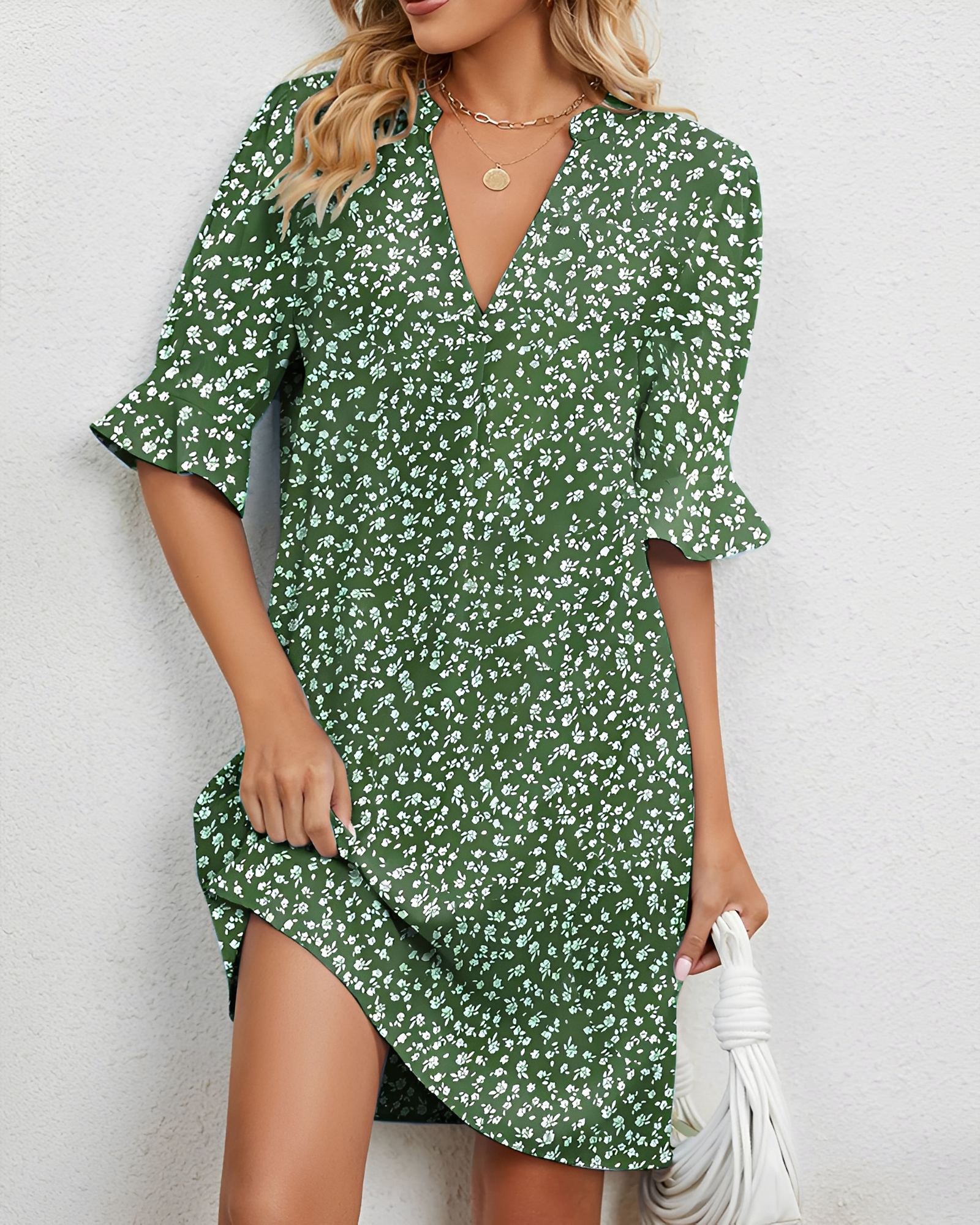 Shelley - Vestido Midi Sofisticado con Cuello en V
