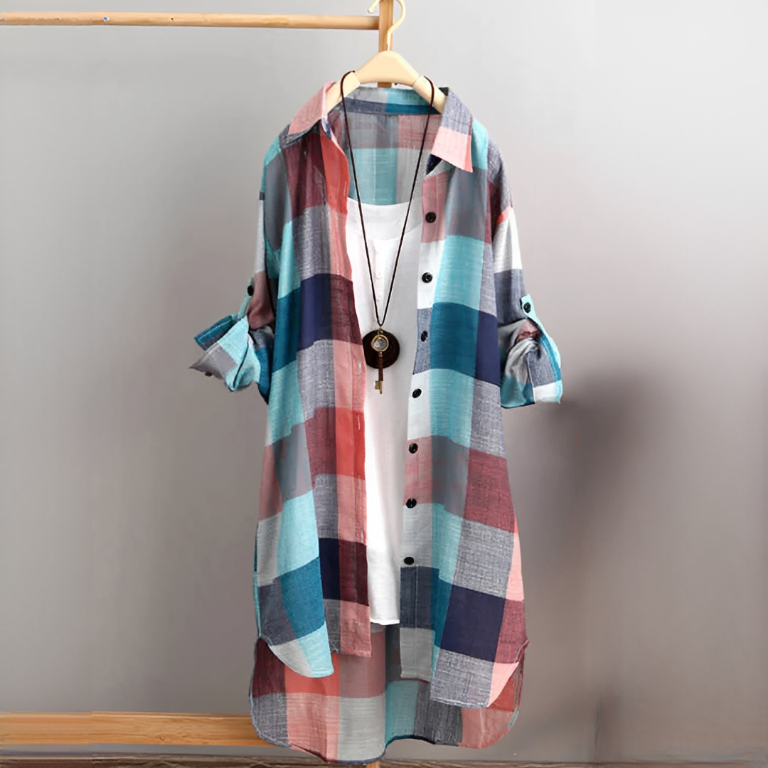 Janis - Camisa a Cuadros de Estilo Cómodo