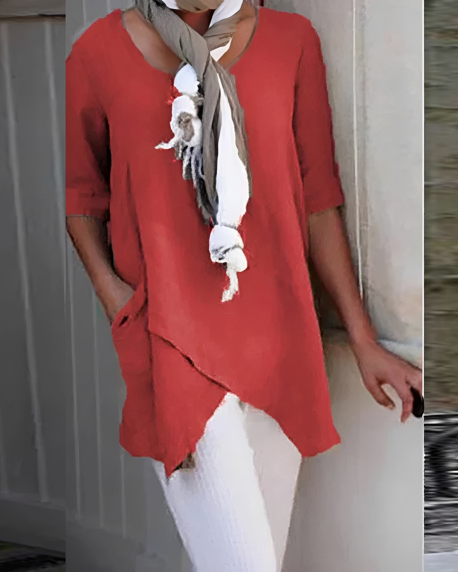 Marcia - Camiseta Moderna con Cuello Redondo