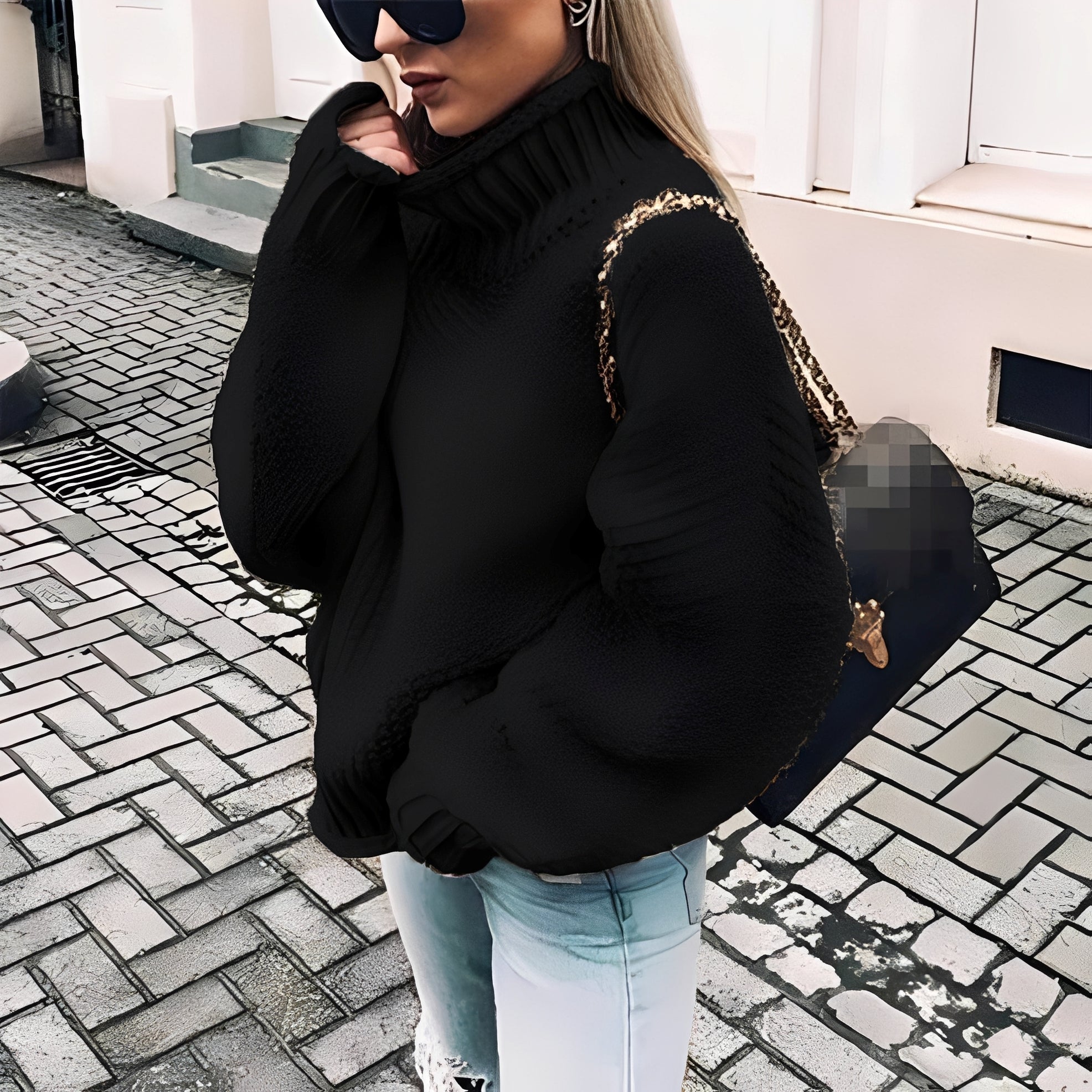 Brooke - Suéter acogedor de cuello alto