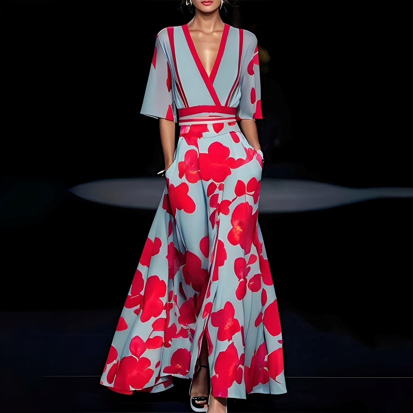 Debora - Vestido largo con estampado floral para mujeres