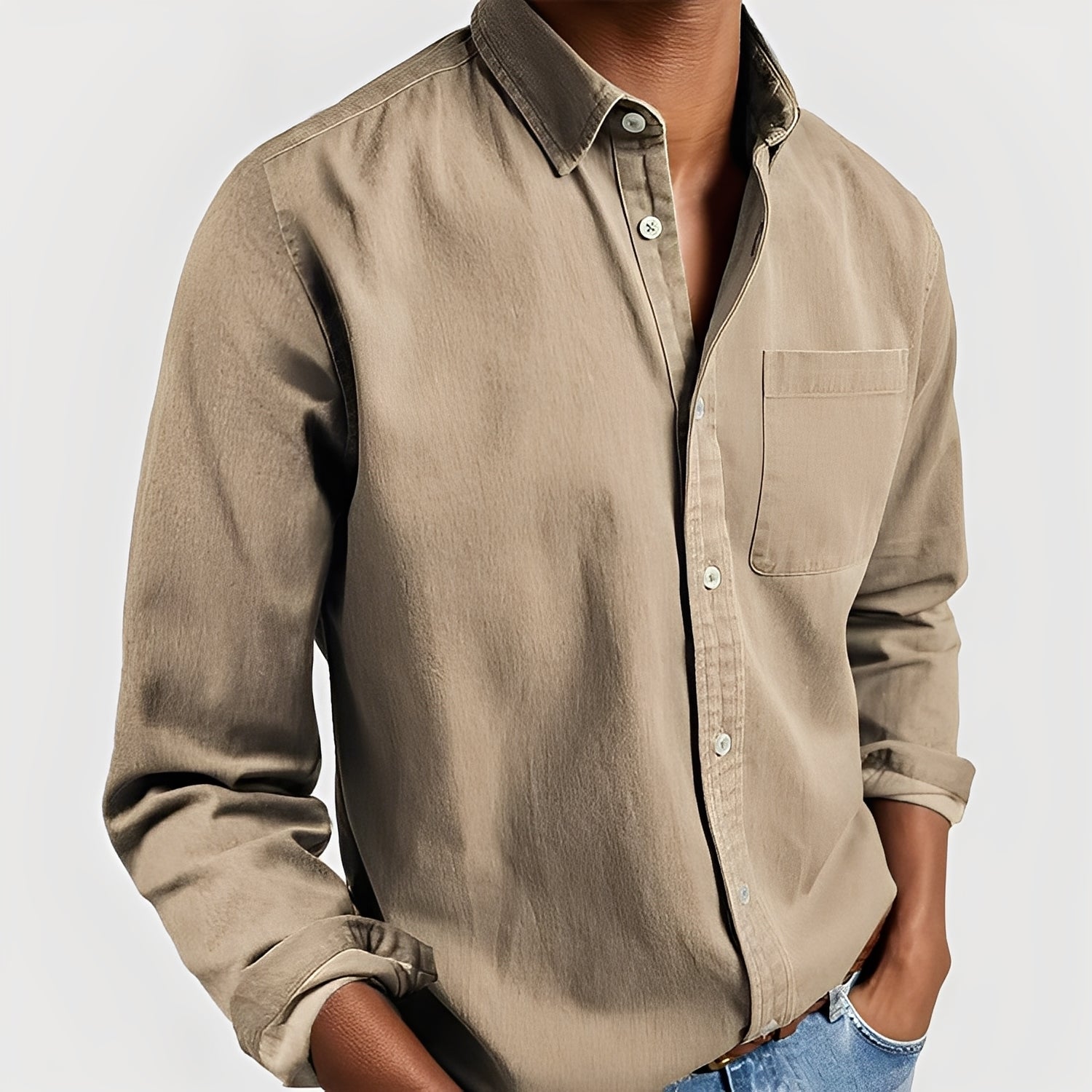 Kaspar - Camisa de manga larga casual para hombres