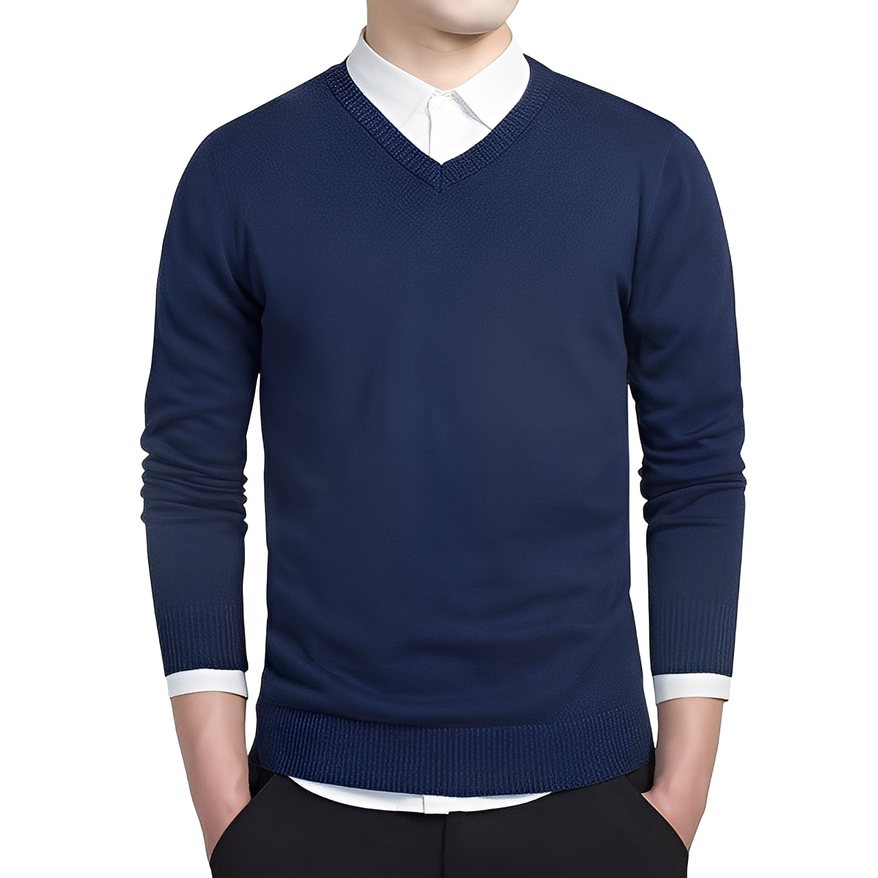 Tom - Suéter de hombre casual con cuello en V
