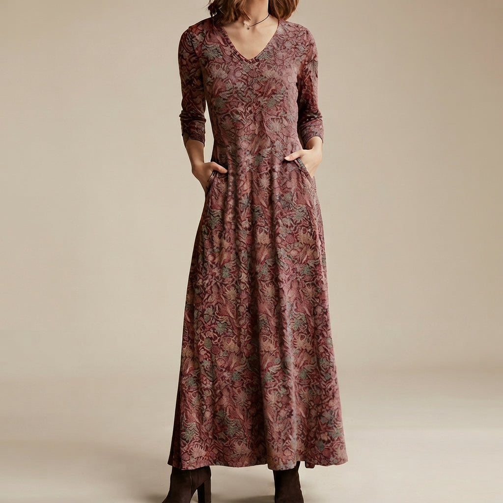 Adeline - Vestido retro con mangas largas