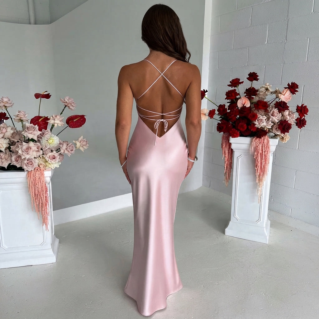 Melika - Vestido Maxi Ajustado y Brillante