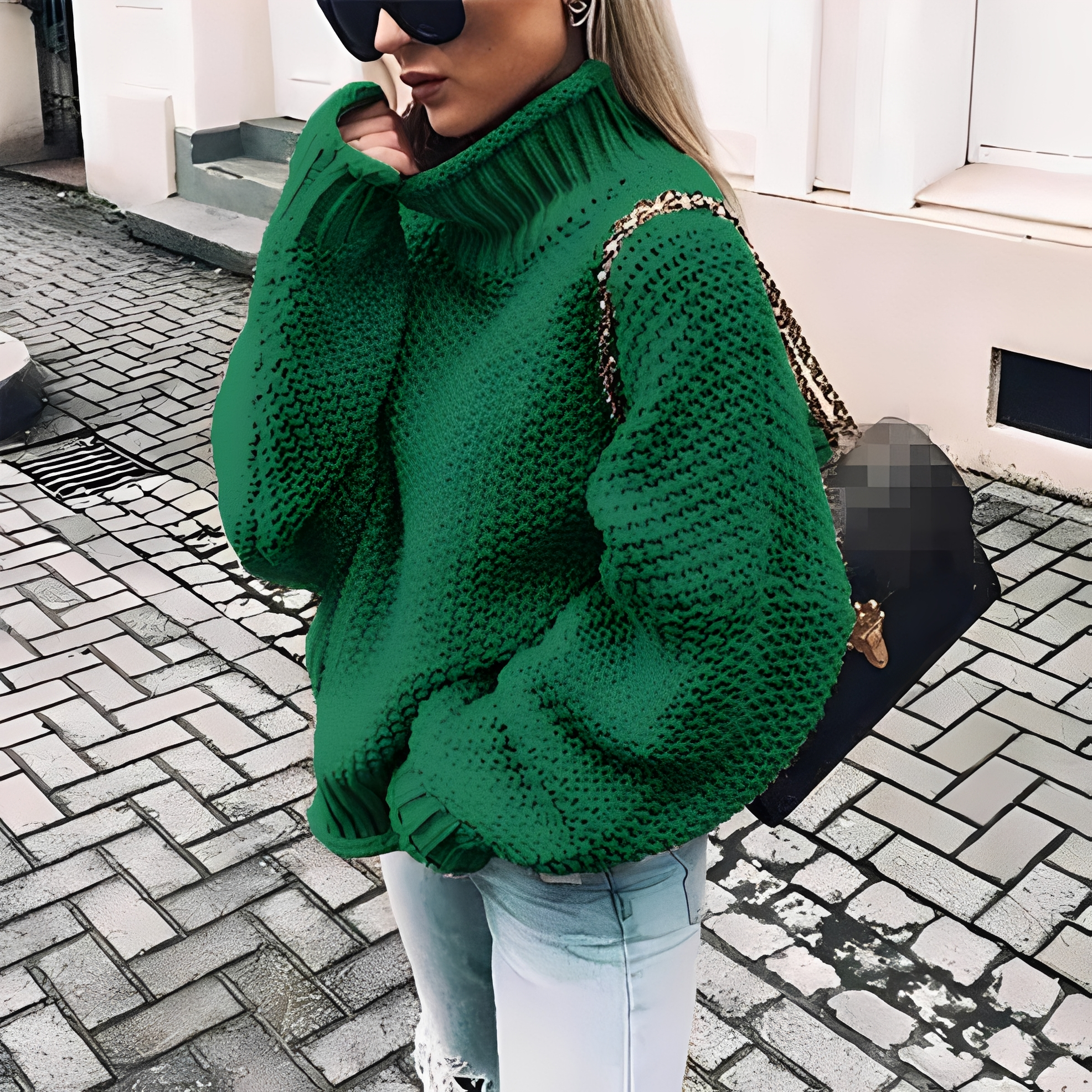 Brooke - Suéter acogedor de cuello alto