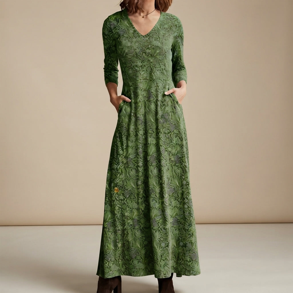 Adeline - Vestido retro con mangas largas