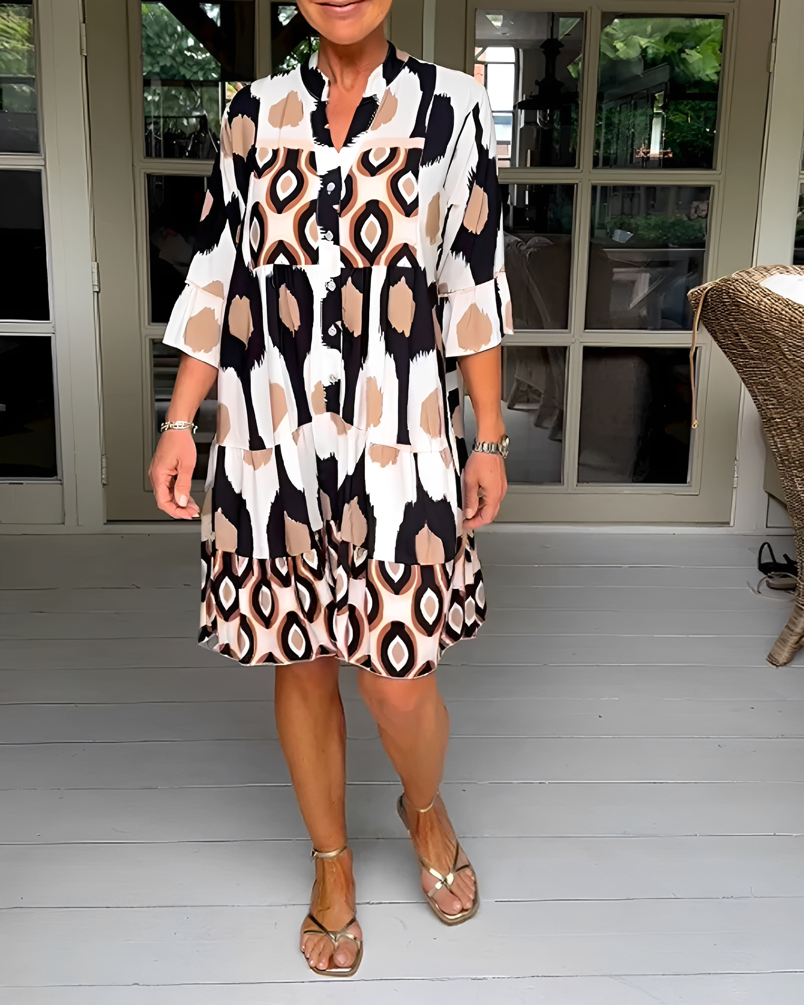 Faiza - Vestido Corto Suelto con Estilo