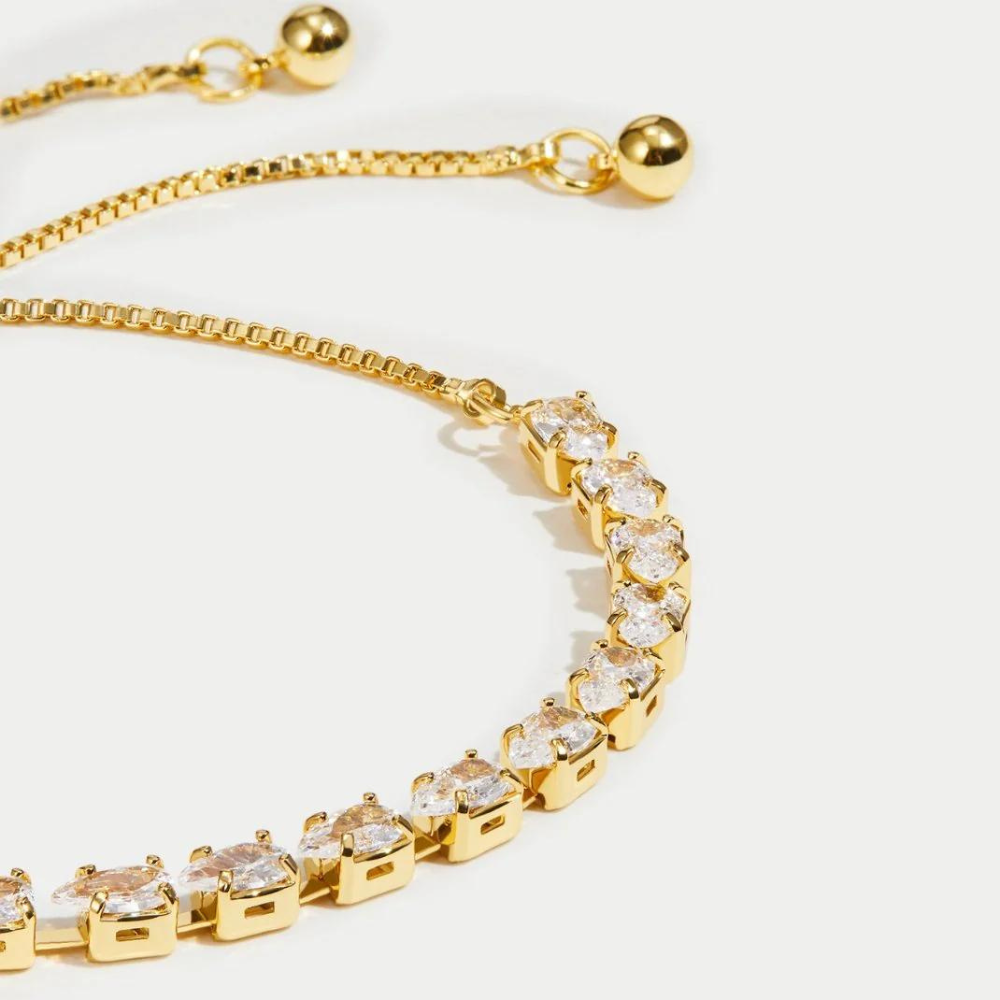 Pulsera de Cristal Dorado - Pulsera de cristal regulable