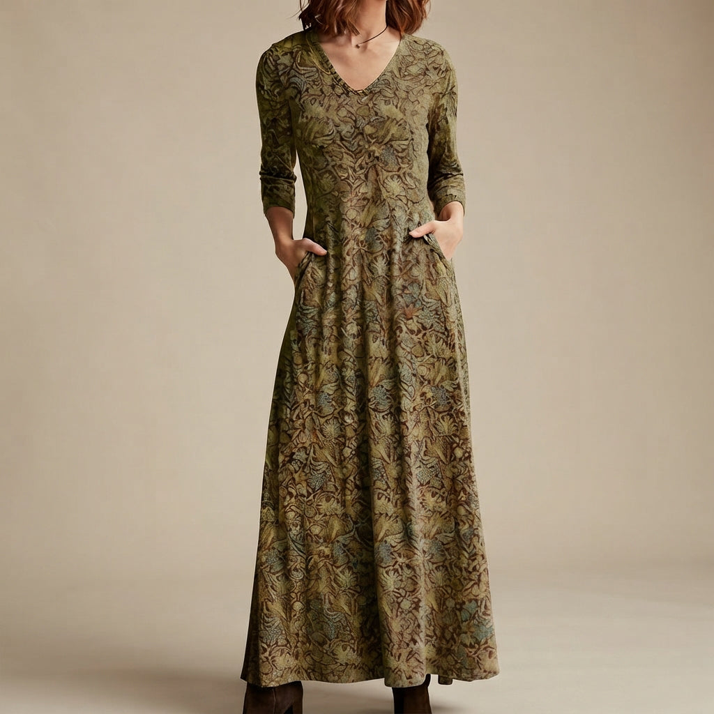 Adeline - Vestido retro con mangas largas
