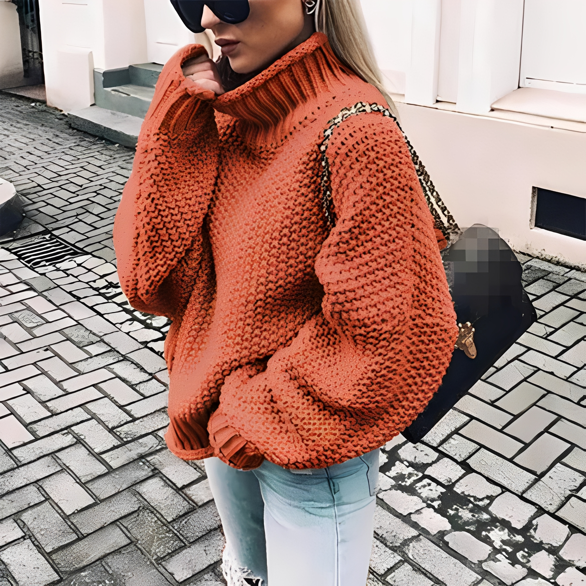 Brooke - Suéter acogedor de cuello alto