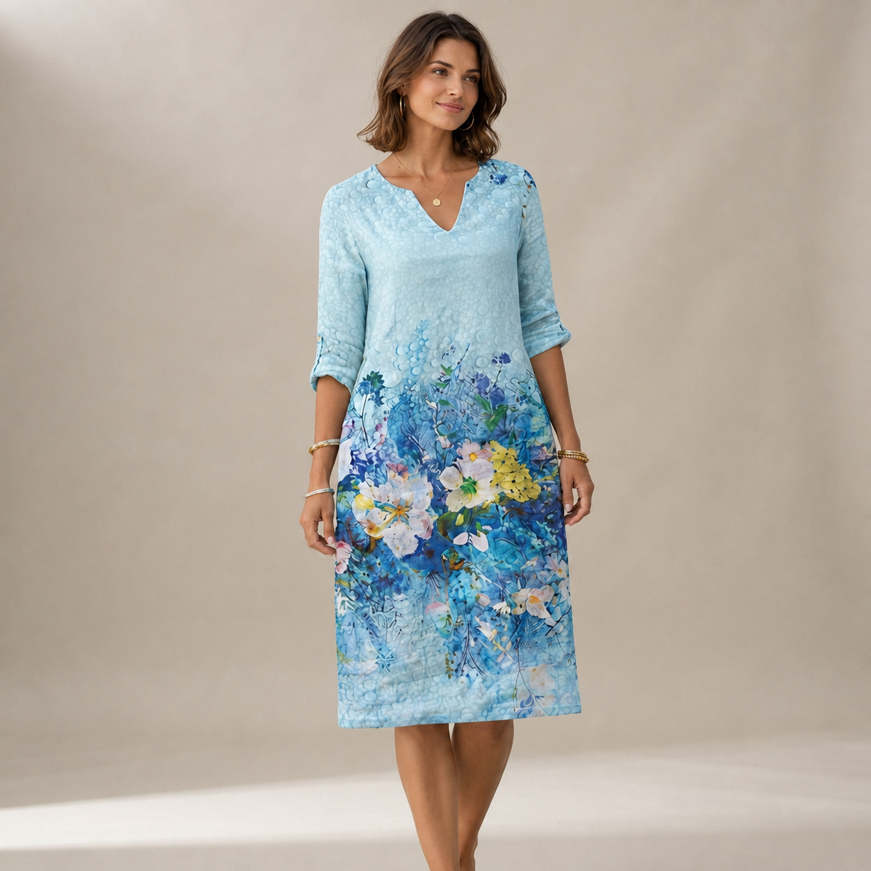 Ninna - Vestido Sofisticado y Suelto con Escote en V