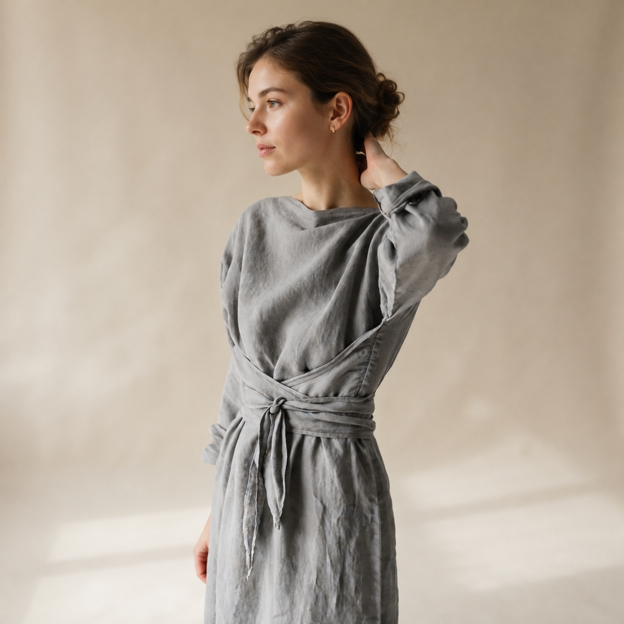 Ashlee - Vestido Maxi Liviano con Cordones y Corte Amplio