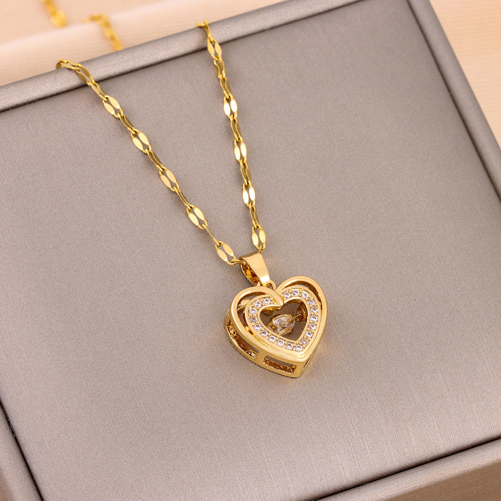 Colgante Corazón de Amor - Collar de Dos Capas
