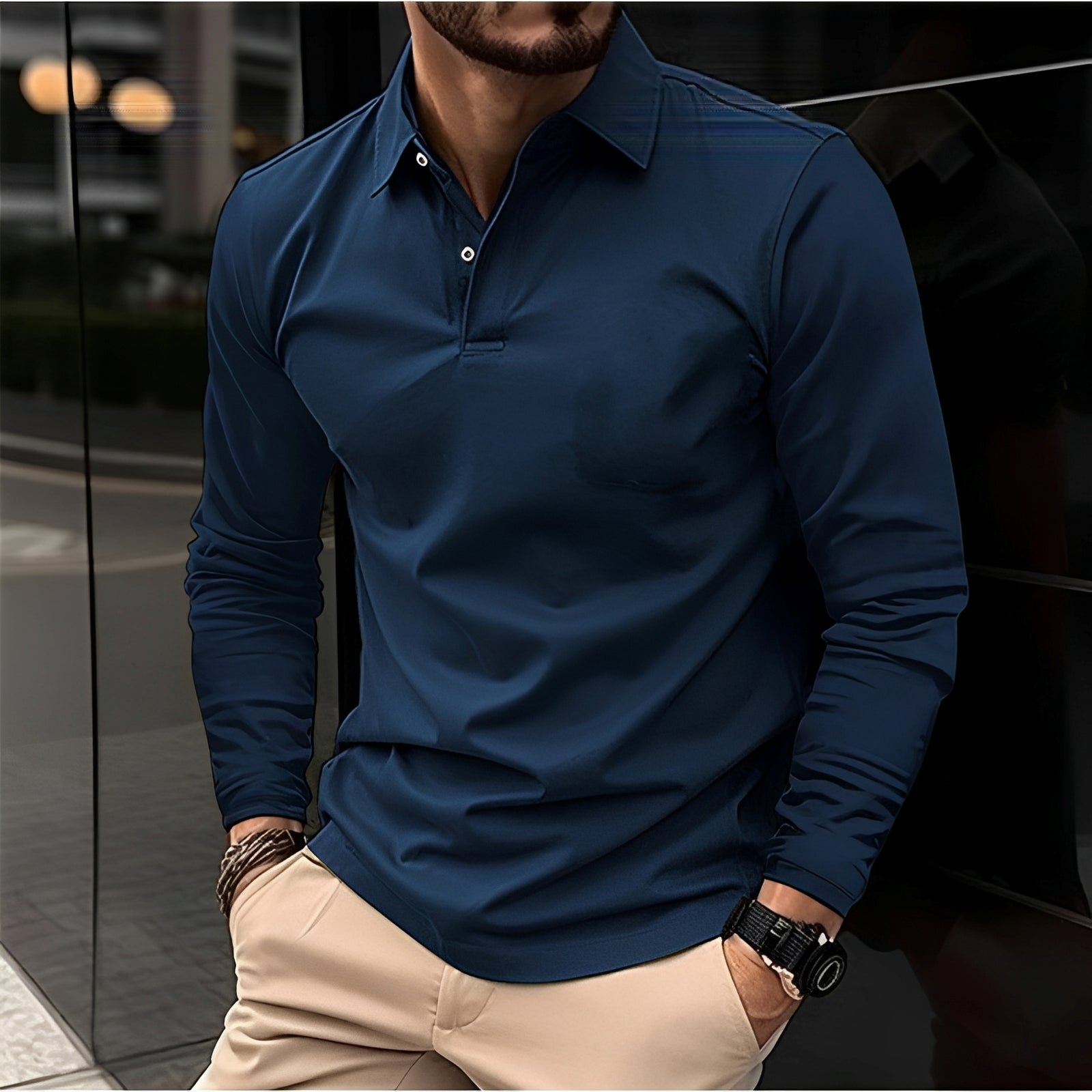Conner – Polo de manga larga para hombre – Informal y cómodo