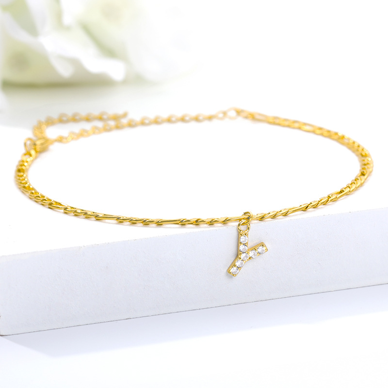 Tobillo con Inicial - Pulsera de tobillo personalizada con tu inicial