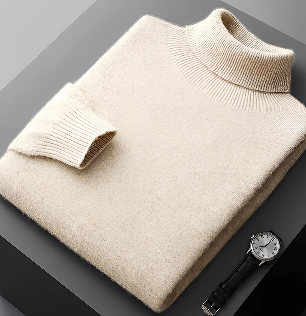 Osborn - Suéter de cuello alto sencillo para hombres