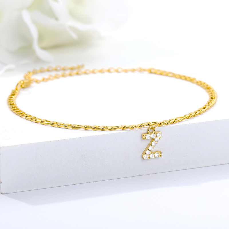 Tobillo con Inicial - Pulsera de tobillo personalizada con tu inicial