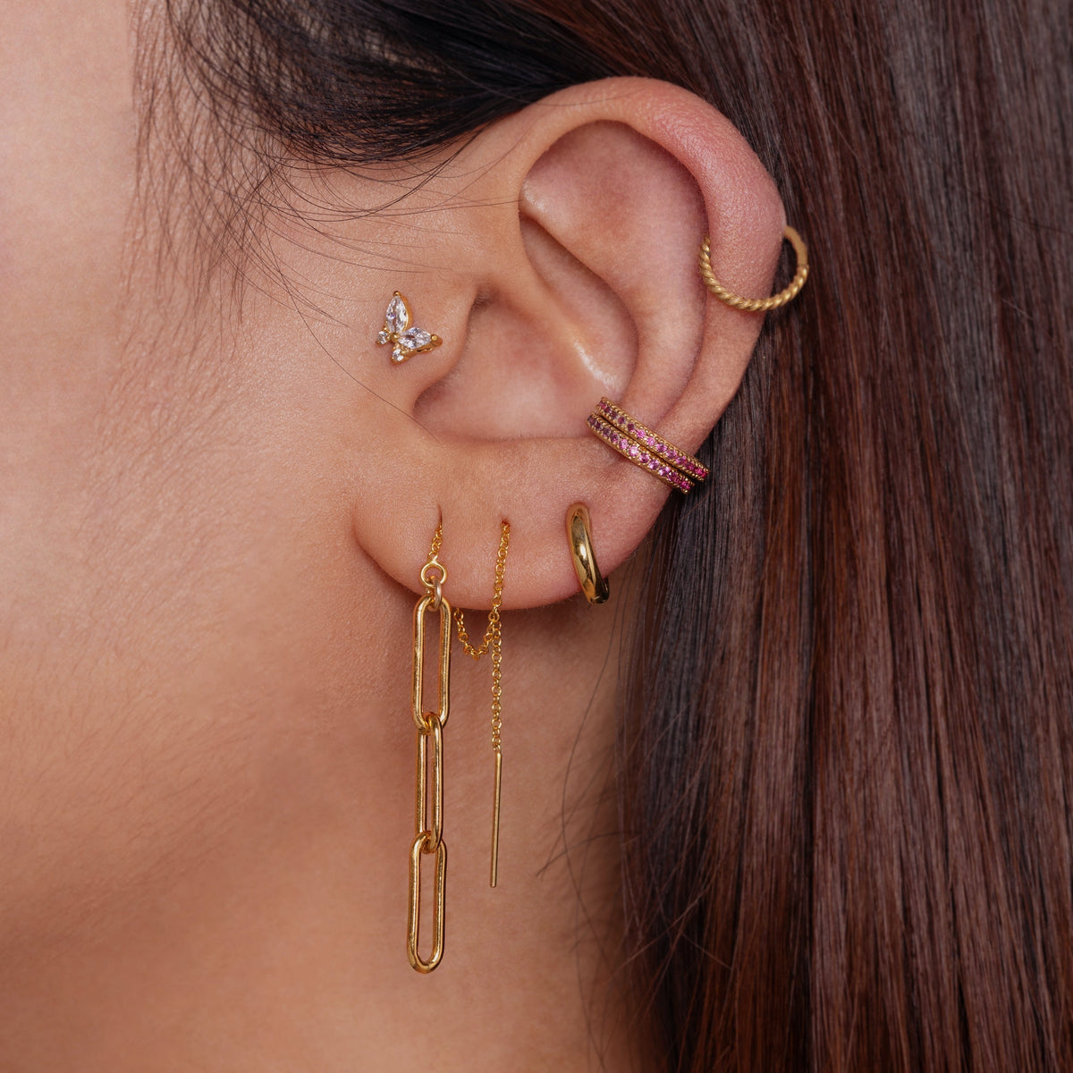 Leila - Aros de cuerda trenzada de 8 mm