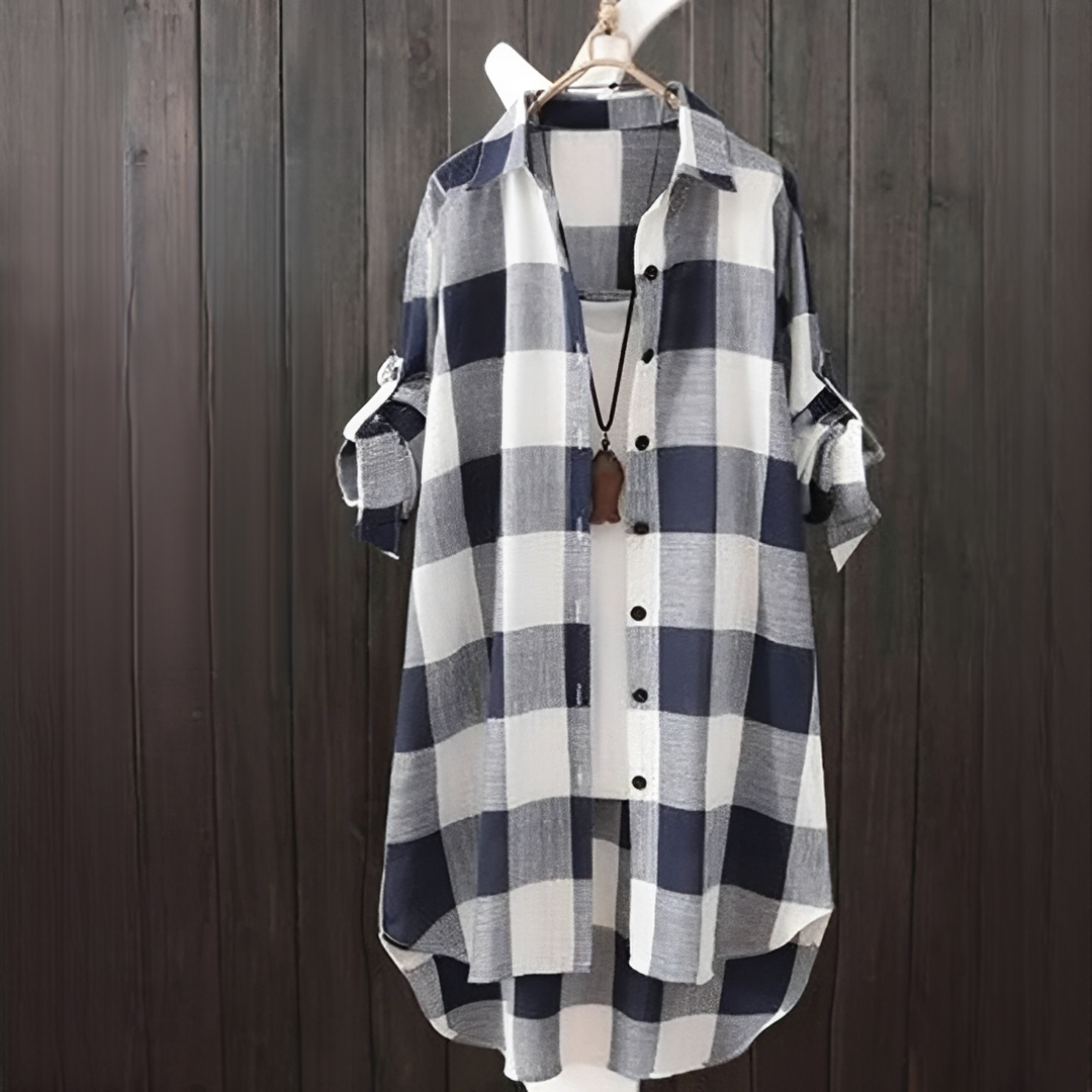 Janis - Camisa a Cuadros de Estilo Cómodo