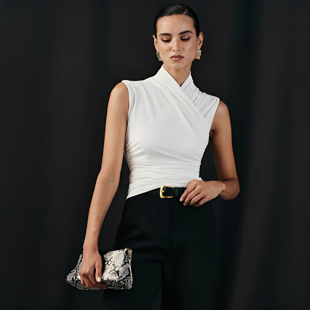 Mireya - Top Elegante de Cuello Cruzado