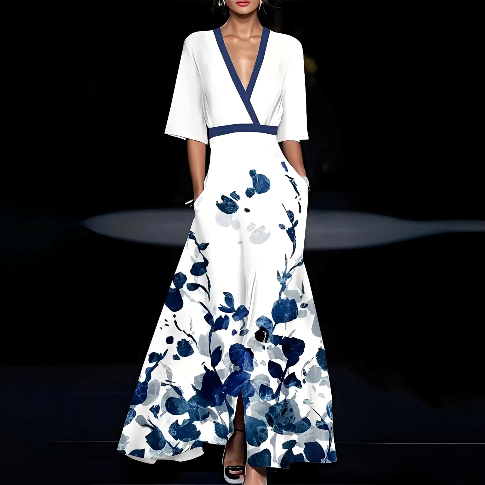 Debora - Vestido largo con estampado floral para mujeres