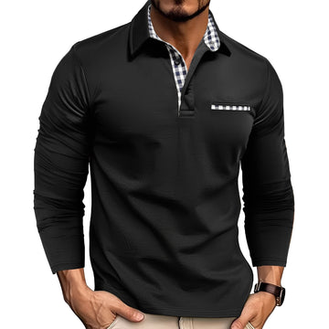 Charel - Polo de manga larga casual para hombres