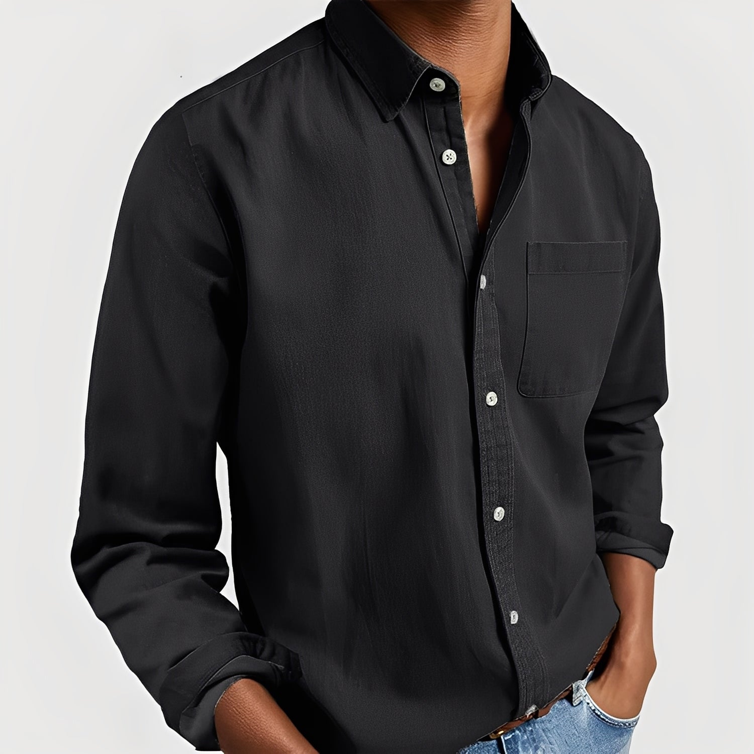 Kaspar - Camisa de manga larga casual para hombres