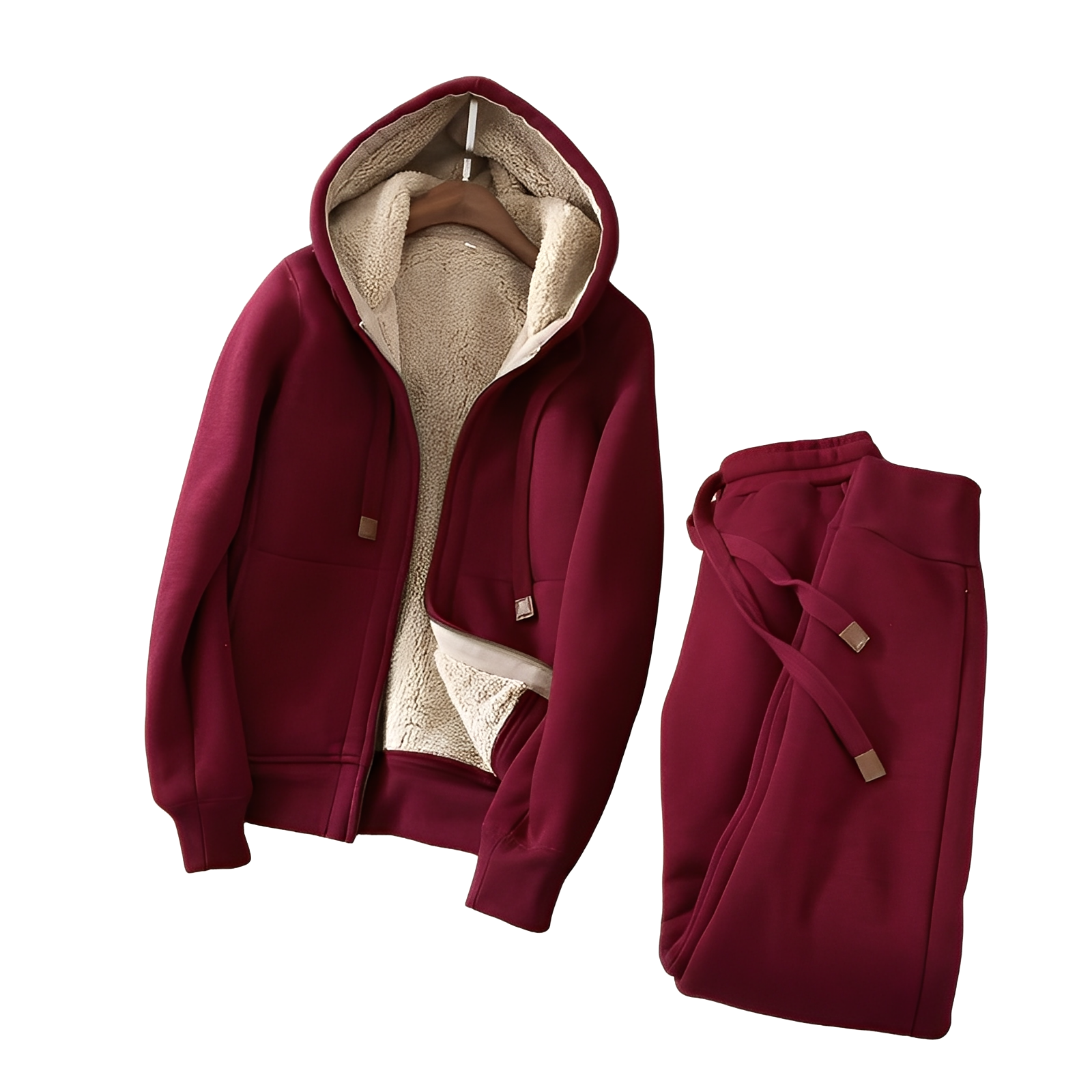 Monica - Conjunto cómodo de sudadera con capucha y pantalones de chándal para mujer