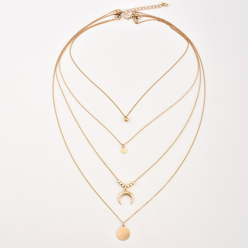 Collar Boho de luna en múltiples capas
