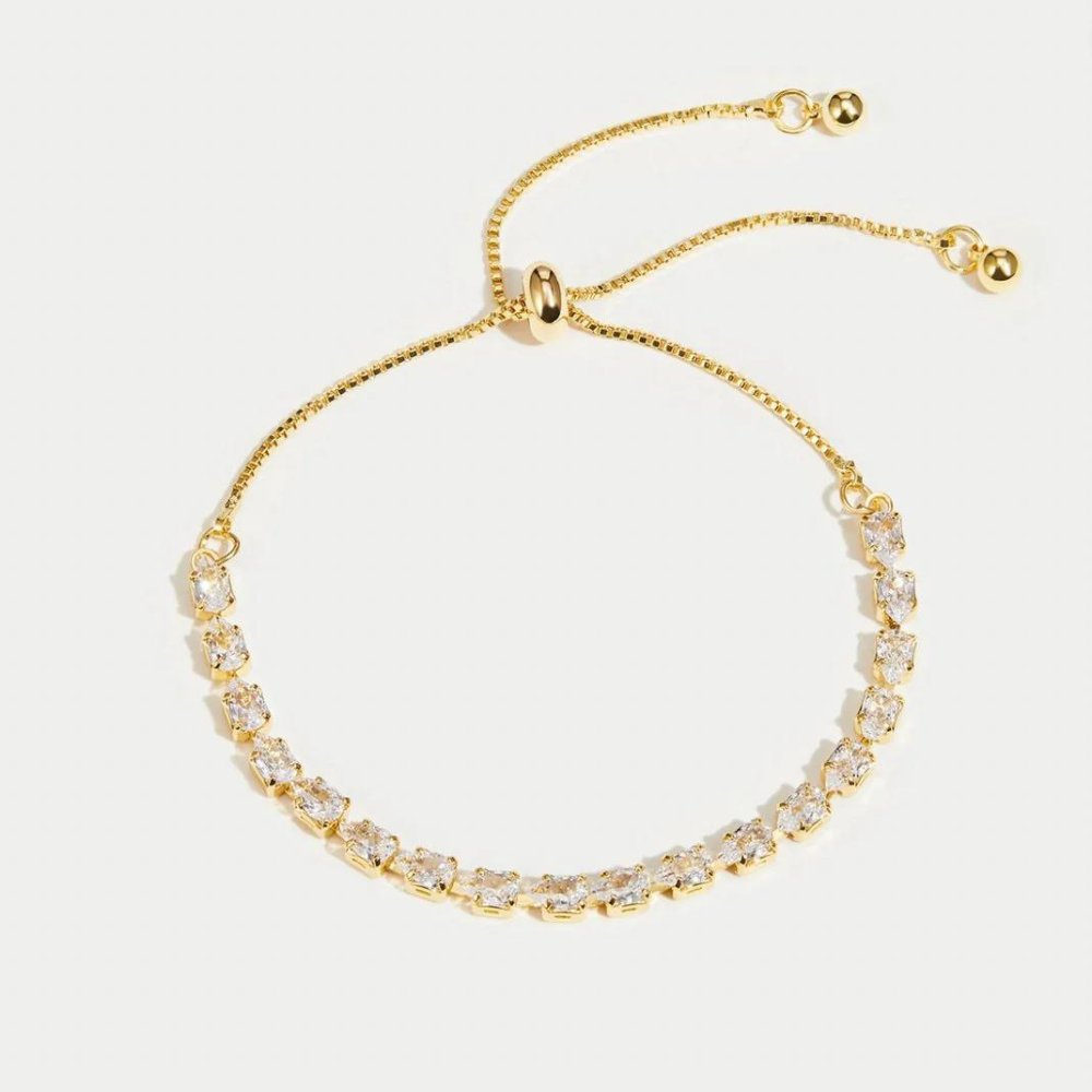Pulsera de Cristal Dorado - Pulsera de cristal regulable