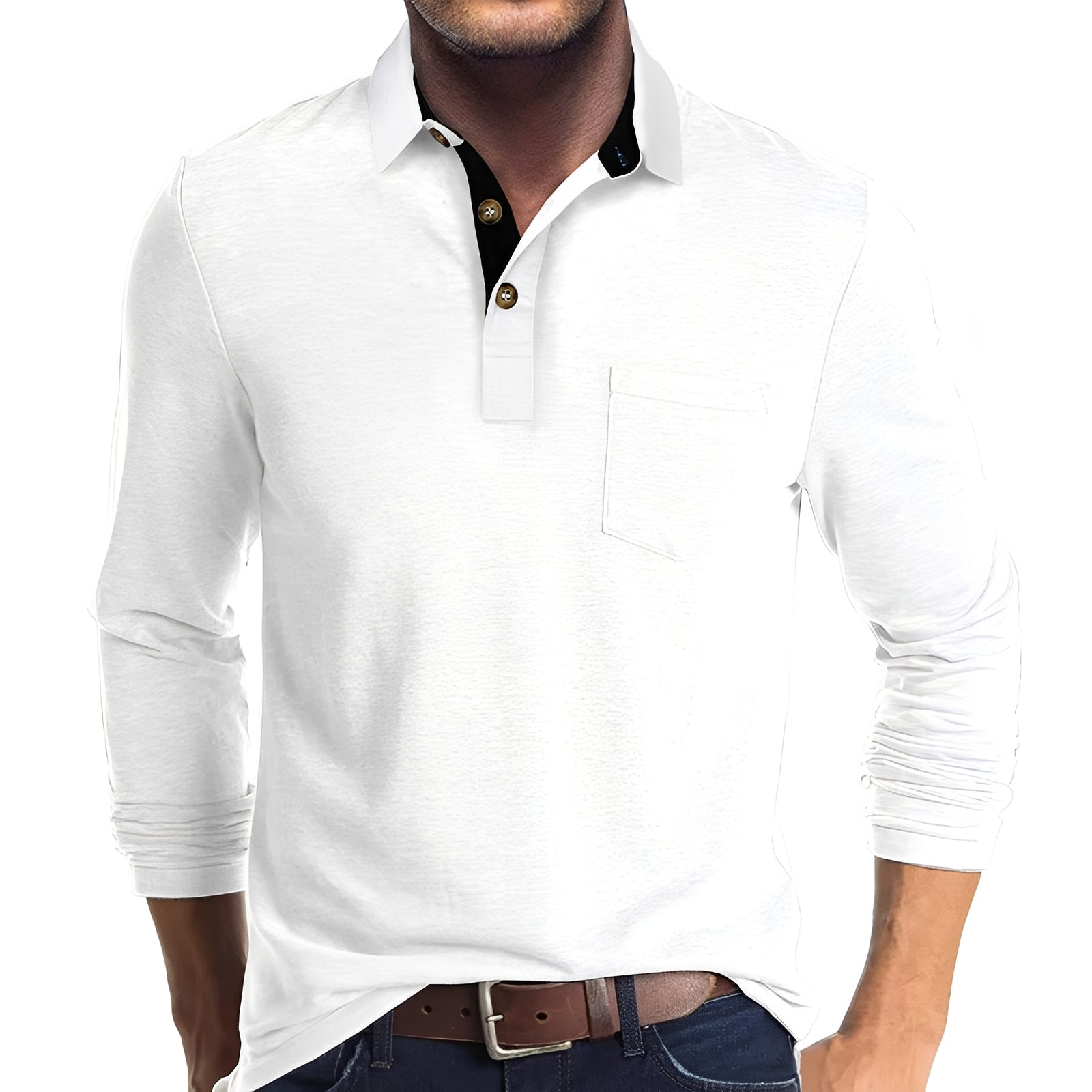Marty - Polo de manga larga casual para hombres