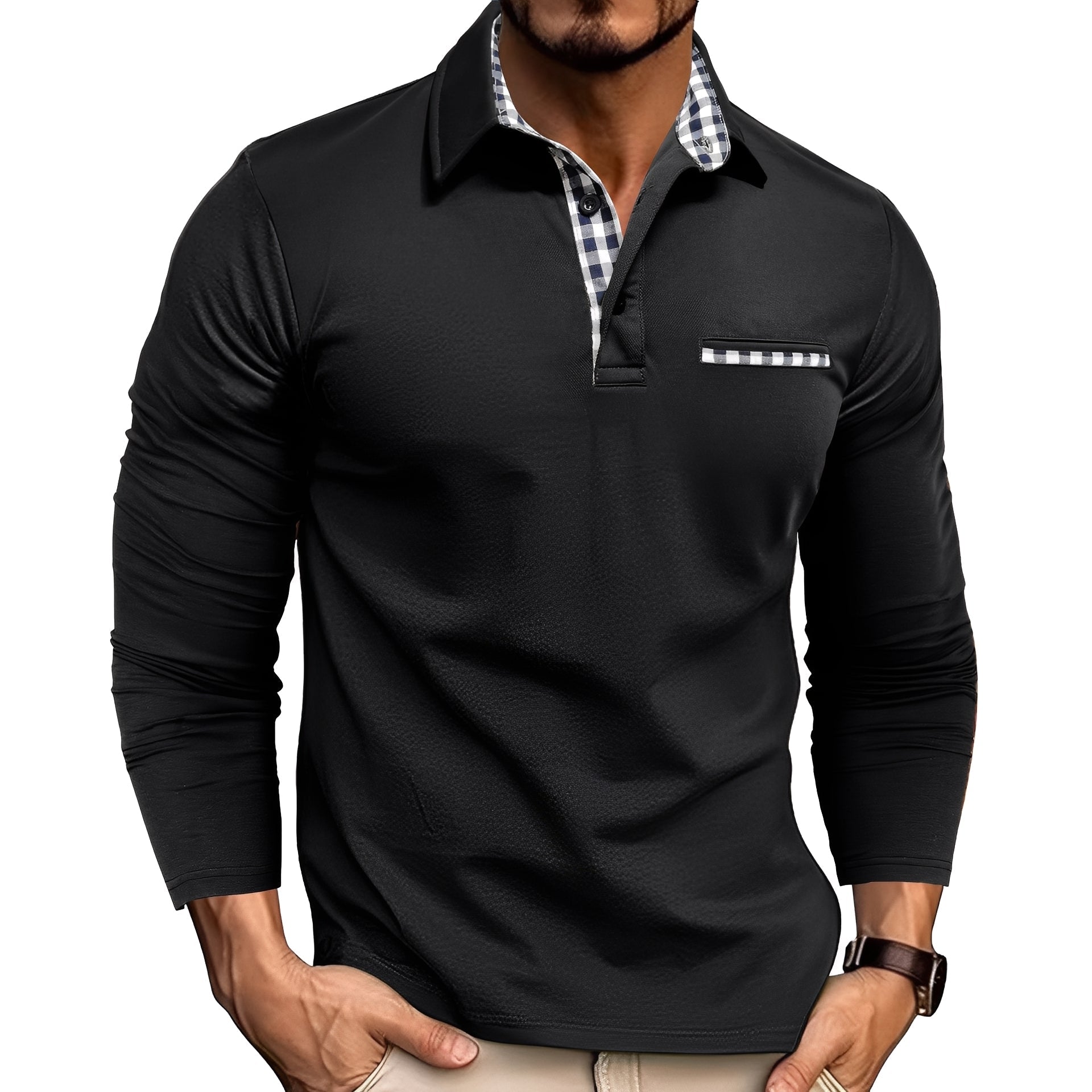 Rupert - Camisa polo de manga larga y estilo casual