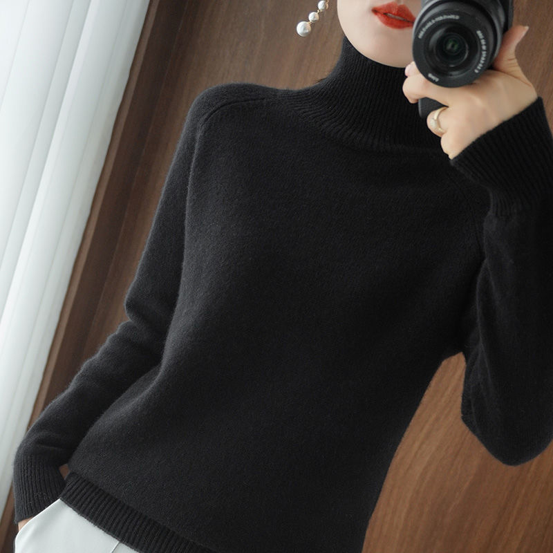 Jessel - Suéter acogedor de cuello alto para mujer