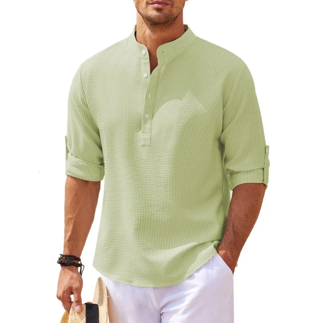 Cormac - Camisa de moda con botones parciales