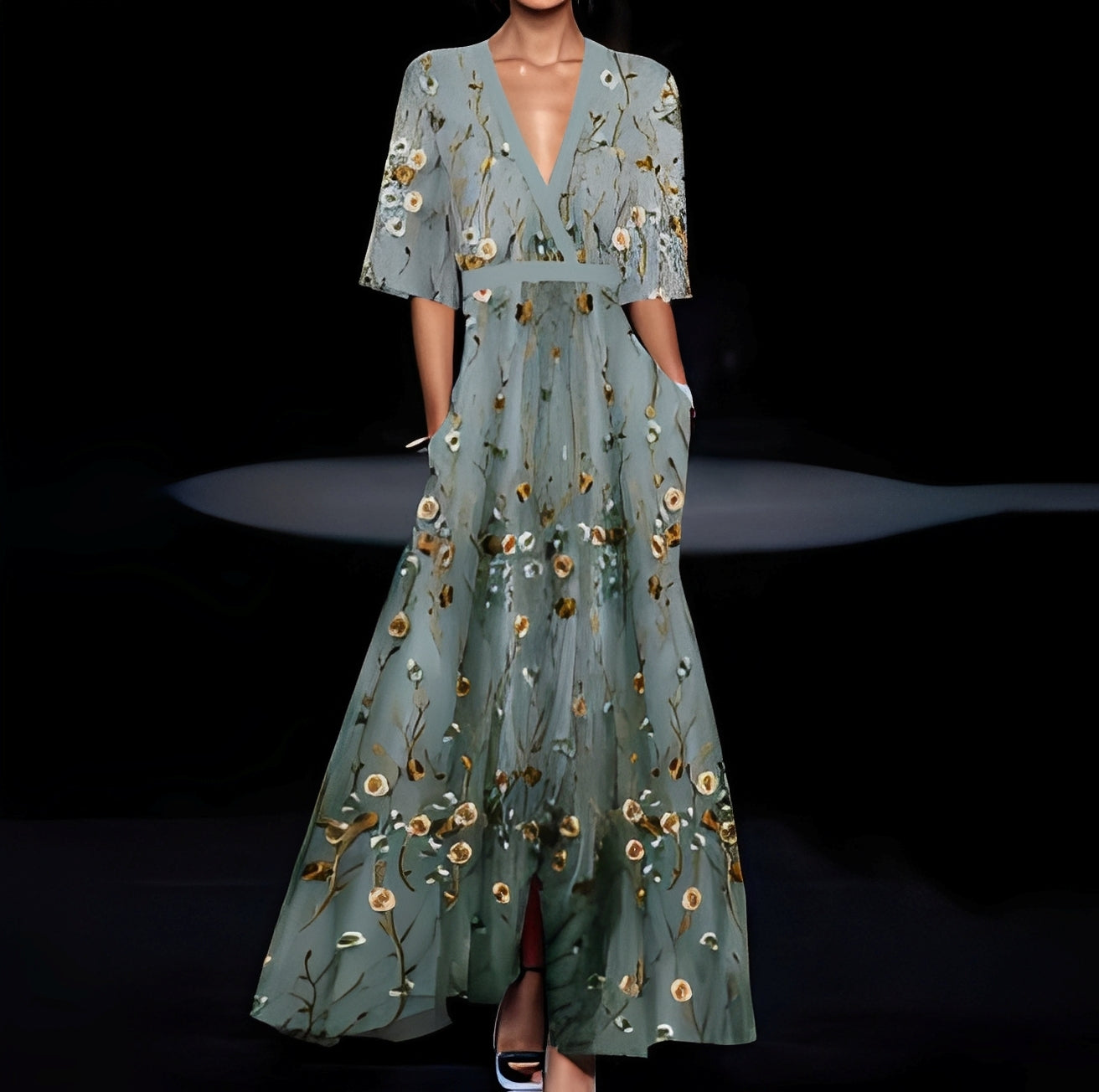 Debora - Vestido largo con estampado floral para mujeres
