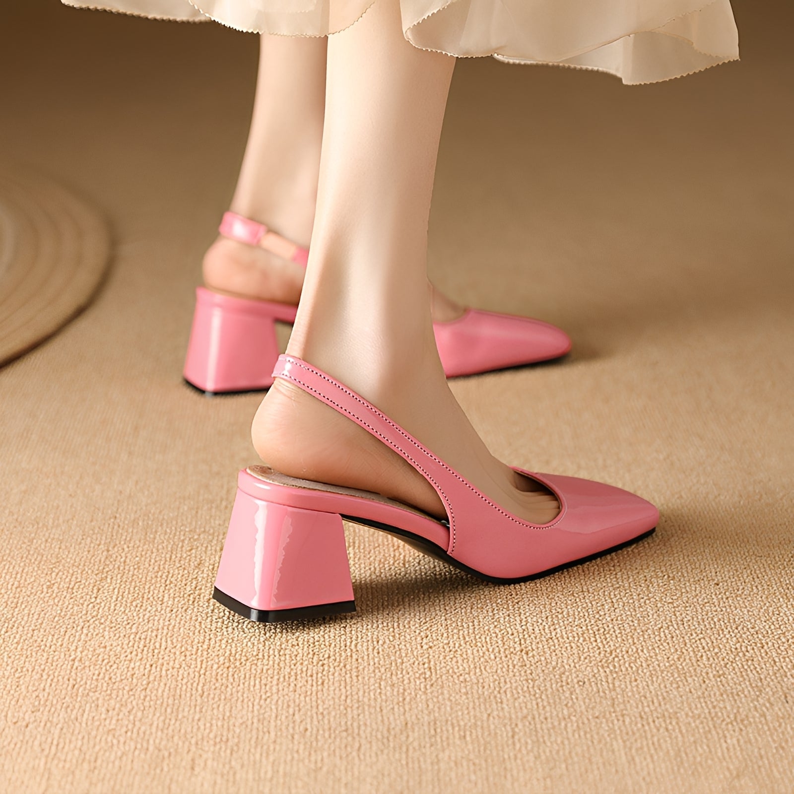 Kristen - Tacones Elegantes de Punta Cuadrada
